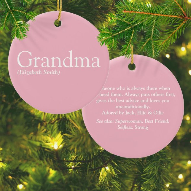 Pretty Pink Fun Best Ever Grandma Grandmother Ceramic Ornament (Pretty Pink Fun Best Ever Grandma Grandmother Ceramic Ornament)