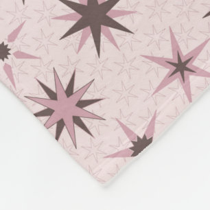 Pretty Pink Geo Stars - pattern. Fleece Blanket