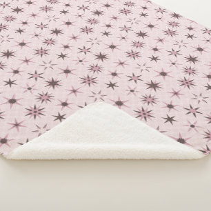 Pretty Pink Geo Stars - pattern. Sherpa Blanket