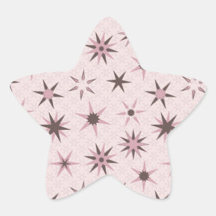 Pretty Pink Geo Stars - pattern.  Star Sticker
