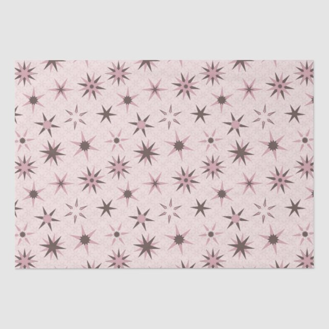 Pretty Pink Geo Stars - pattern.  Tissue Paper (Front)