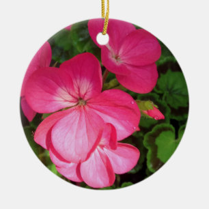 Pretty Pink Geranium With Raindrops Photo Ornament