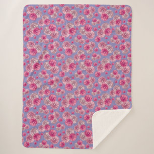Pretty Pink Gerbera Daisy Flowers Soft Sherpa Blanket