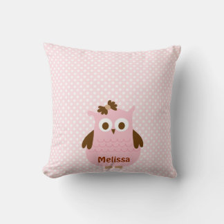 Pretty Pink Girl Owl Bib (Personalised) Cushion