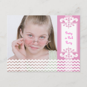 Pretty Pink Girl's Birthday Party Invitation