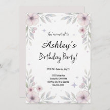 Pretty Pink Girl's Flower Birthday Party