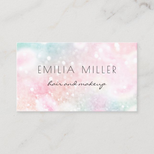 Pretty Pink Glitter Girly Glamourous Business Card (Front)