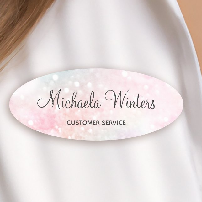 Pretty Pink Glitter Girly Glamourous Name Tag (Creator Uploaded)