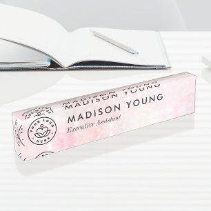 Pretty Pink Glitter Girly Glamourous Nameplate