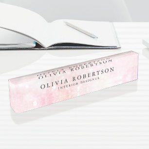 Pretty Pink Glitter Girly Glamourous Nameplate