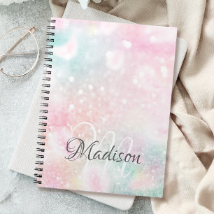 Pretty Pink Glitter Girly Glamourous Notebook