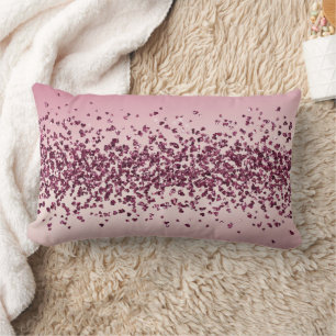 Pretty Pink Glitter Hearts Ombre     Lumbar Cushion