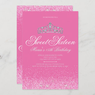 Pretty Pink Glitter, Sweet 16 Invitations