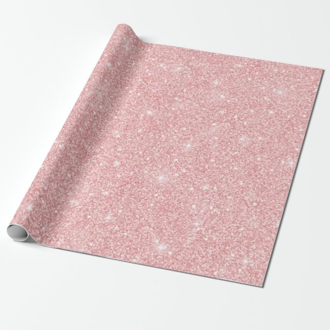 Pretty Pink Glitter Wrapping Paper (Unrolled)