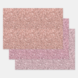 Pretty Pink Glitter Wrapping Paper Sheet