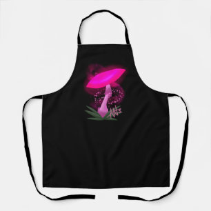 Pretty Pink Glowing Mushroom Apron