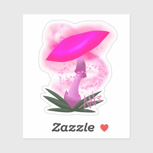 Pretty Pink Glowing Mushroom Custom-Cut (Sheet)