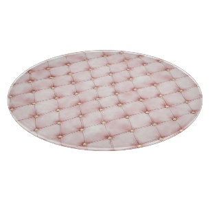 Pretty Pink Gold Squares Cutting Board