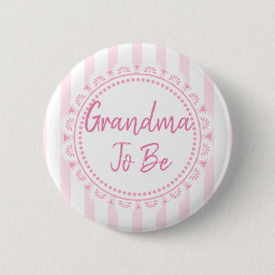 Pretty Pink Grandma To Be Lacey Baby Shower 6 Cm Round Badge