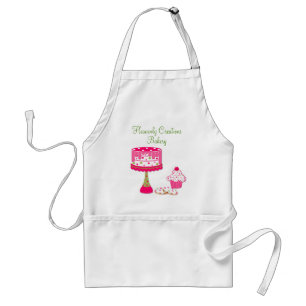 Pretty Pink & Green Bakery Business Apron