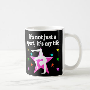 PRETTY PINK GYMNASTICS IS MY LIFE DESIGN COFFEE MUG