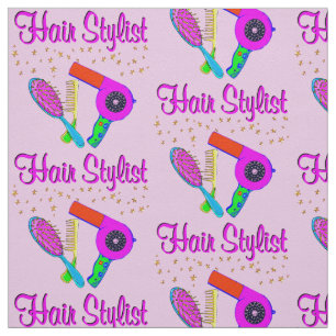 PRETTY PINK HAIR STYLIST FABRIC