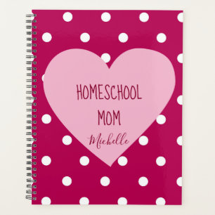 Pretty Pink Heart and Polka Dots Homeschool Mum Planner