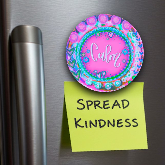 Pretty Pink Hearts Calm Trendy Modern Fun Magnet (Creator Uploaded)