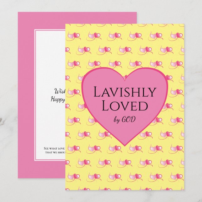 Pretty Pink Hearts Custom Yellow Valentines Day (Front/Back)