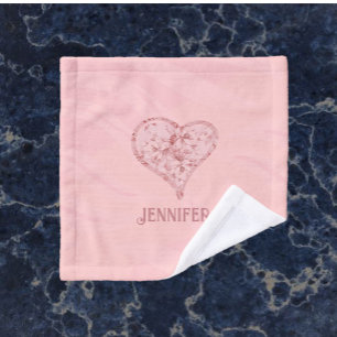 Pretty Pink Hearts & Flowers Bath Towel Set