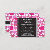 Pretty Pink Hearts for Bachelorette or Bride Business Card (Front/Back)