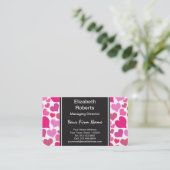 Pretty Pink Hearts for Bachelorette or Bride Business Card (Standing Front)