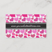 Pretty Pink Hearts for Bachelorette or Bride Business Card (Back)