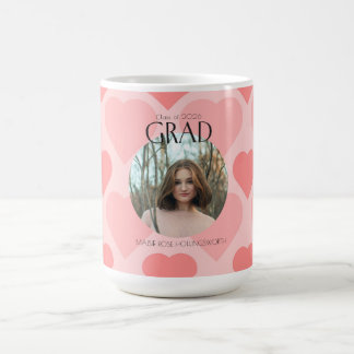 Pretty pink hearts Graduation party  Coffee Mug