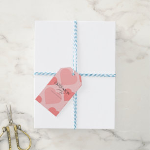 Pretty pink hearts Graduation party Gift Tags