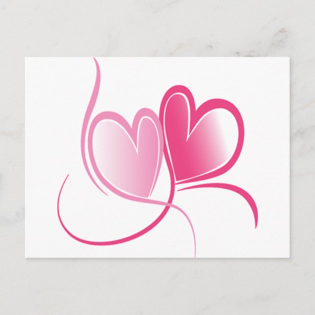 Pretty Pink Hearts Postcard (Front)