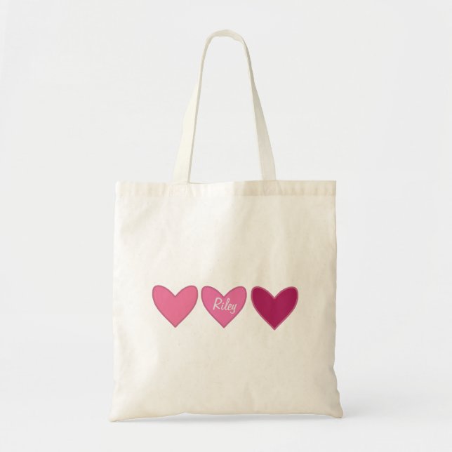 Pretty Pink Hearts Valentine’s Day  Tote Bag (Front)