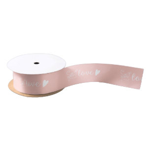 Pretty Pink Hearts With Love Satin Ribbon