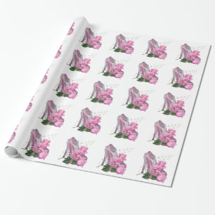 Pretty Pink Hi Heel Rose Wrapping Paper