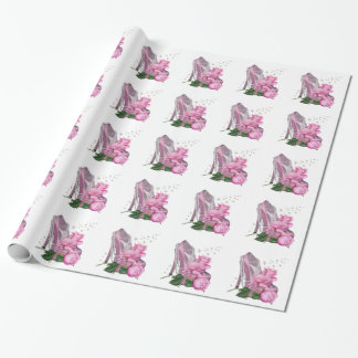 Pretty Pink Hi Heel Rose Wrapping Paper