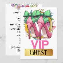 Pretty Pink High Heels VIP Guest Invitation