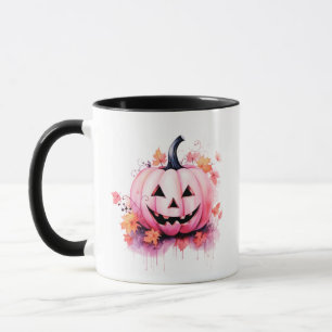 Pretty Pink Jack-O' Lantern Modern Halloween Mug