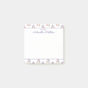 Pretty Pink Lavender Watercolor Floral Custom Post-it Notes