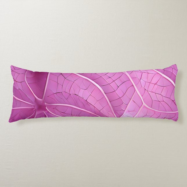 Pretty Pink Leaves Pattern Body Cushion (Front)