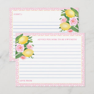 Pretty Pink Lemons Advice For Mum-To-Be Card