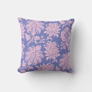 Pretty Pink & Lilac Damask Pillow