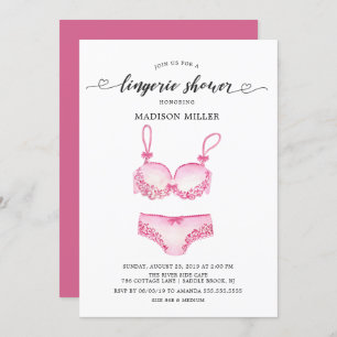 Pretty Pink Lingerie Bridal Shower Invitation