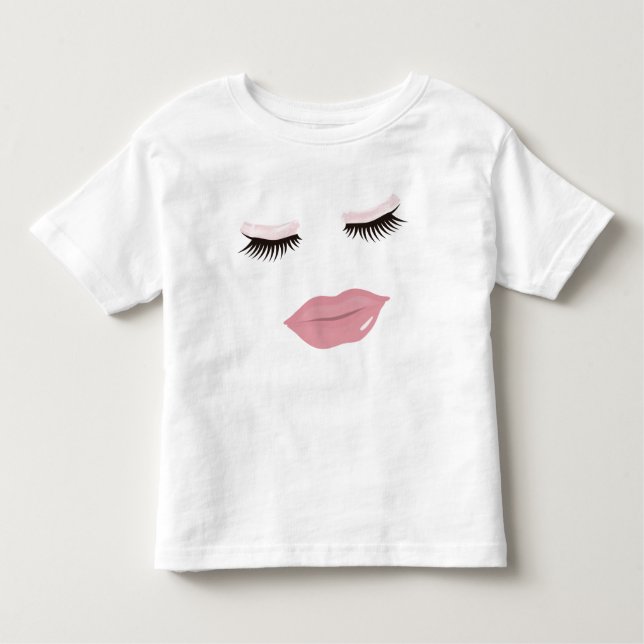 Pretty Pink Lip's Toddler Ruffle Dress Toddler T-Shirt (Front)