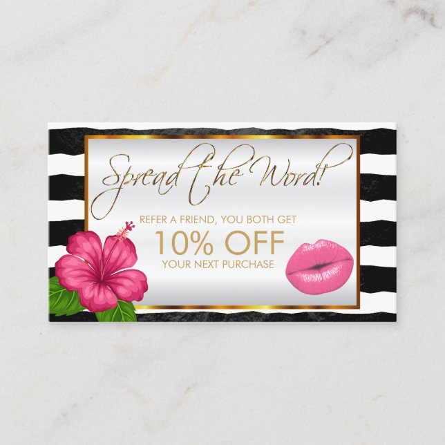 Pretty Pink Lipstick Business Referral (Front)