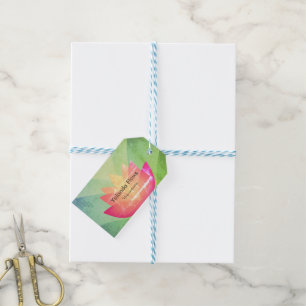 Pretty Pink Lotus Flower Business Card Gift Tags